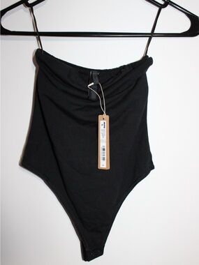 SKIMS Black Strapless Smooth Bodysuit